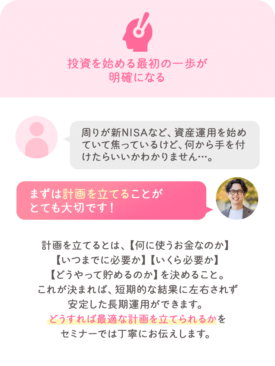投資を始める最初の一歩が明確になる